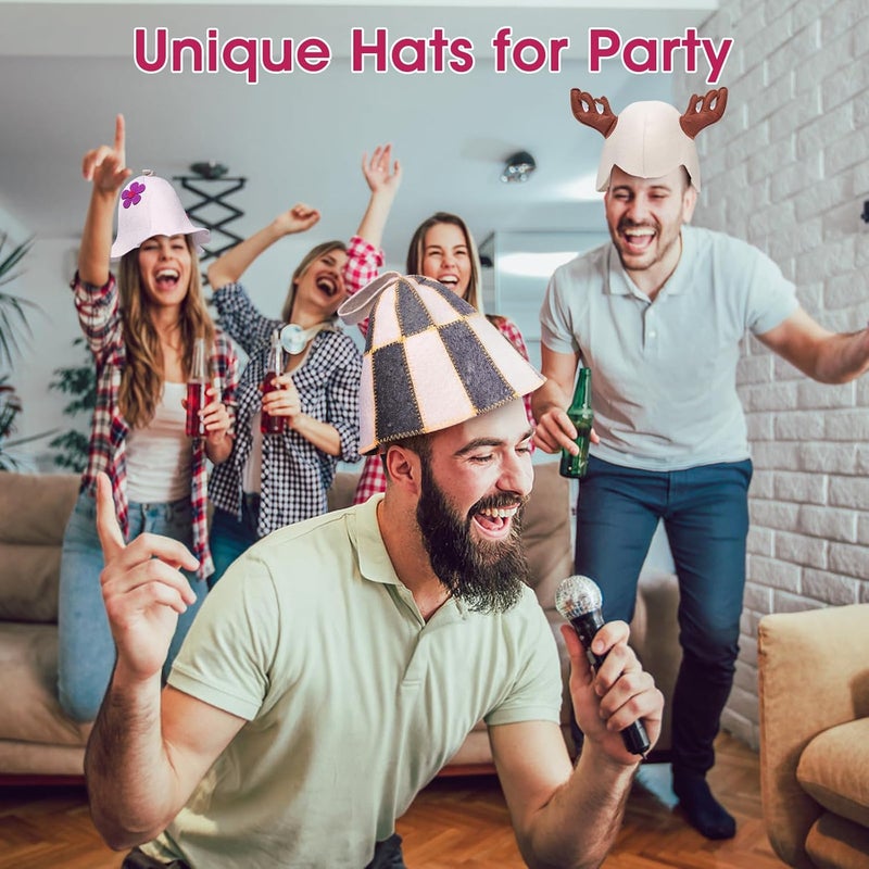 VOLUNU Sauna Hat,Natural Wool Sauna Hat for Men and Women,Traditional Sauna Cap - Image 5